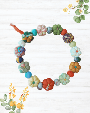 Mini Saree Pumpkin Wreath | Large