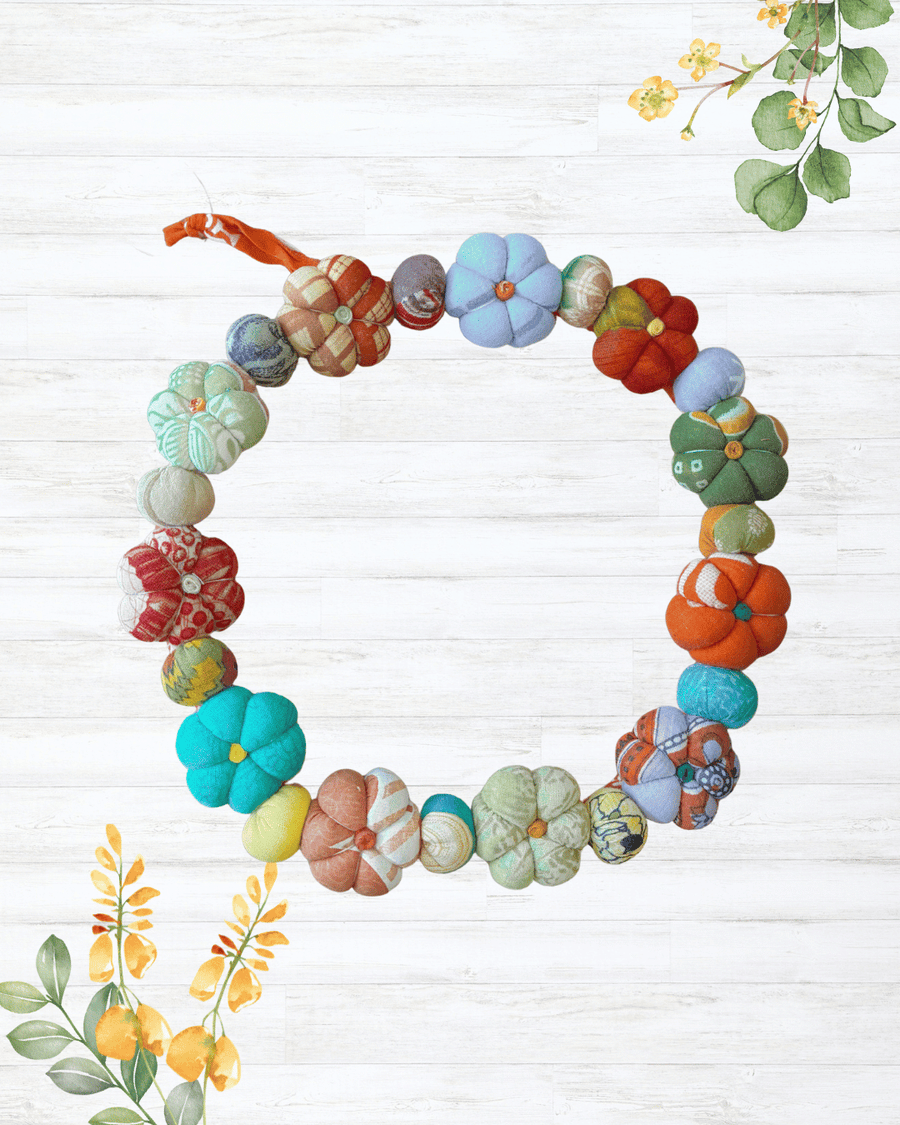 Mini Saree Pumpkin Wreath | Large