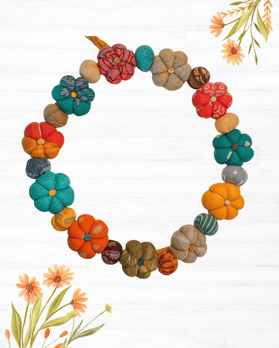 Mini Saree Pumpkin Wreath | Large