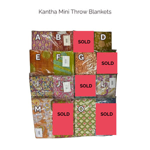 Kantha Mini Throw Blanket | Assorted