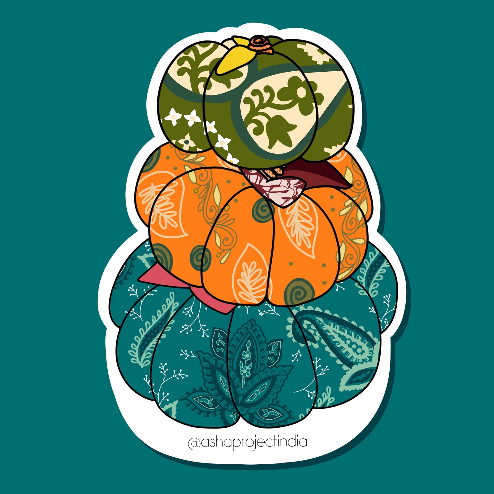 Saree Pumpkin Stack | Vinyl Sticker