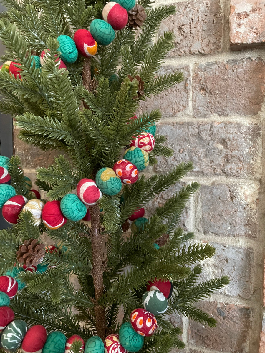 Saree Bead Garland in bright reds and greens perfect for Christmas Decorations.