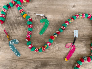 Saree Bead Garland in bright reds and greens perfect for Christmas Decorations.