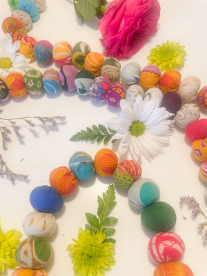 Each garland is handmade with love and care, transforming vibrant saree fabric into a colorful, eco-friendly decoration. A perfect way to add a touch of charm, meaning, and sustainability to your Valentine’s Day celebrations, these garlands bring a unique, heartfelt flair to any space. Whether draped over furniture or hung as an accent, they’re a beautiful way to infuse color and purpose into your holiday decor!