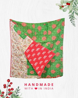Kantha Throw Blanket | Christmas