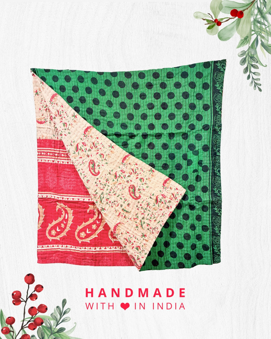 Kantha Throw Blanket | Christmas