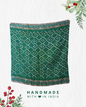 Mini Kantha Throw Blanket | Christmas