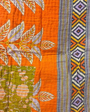 Kantha Mini Throw Blanket