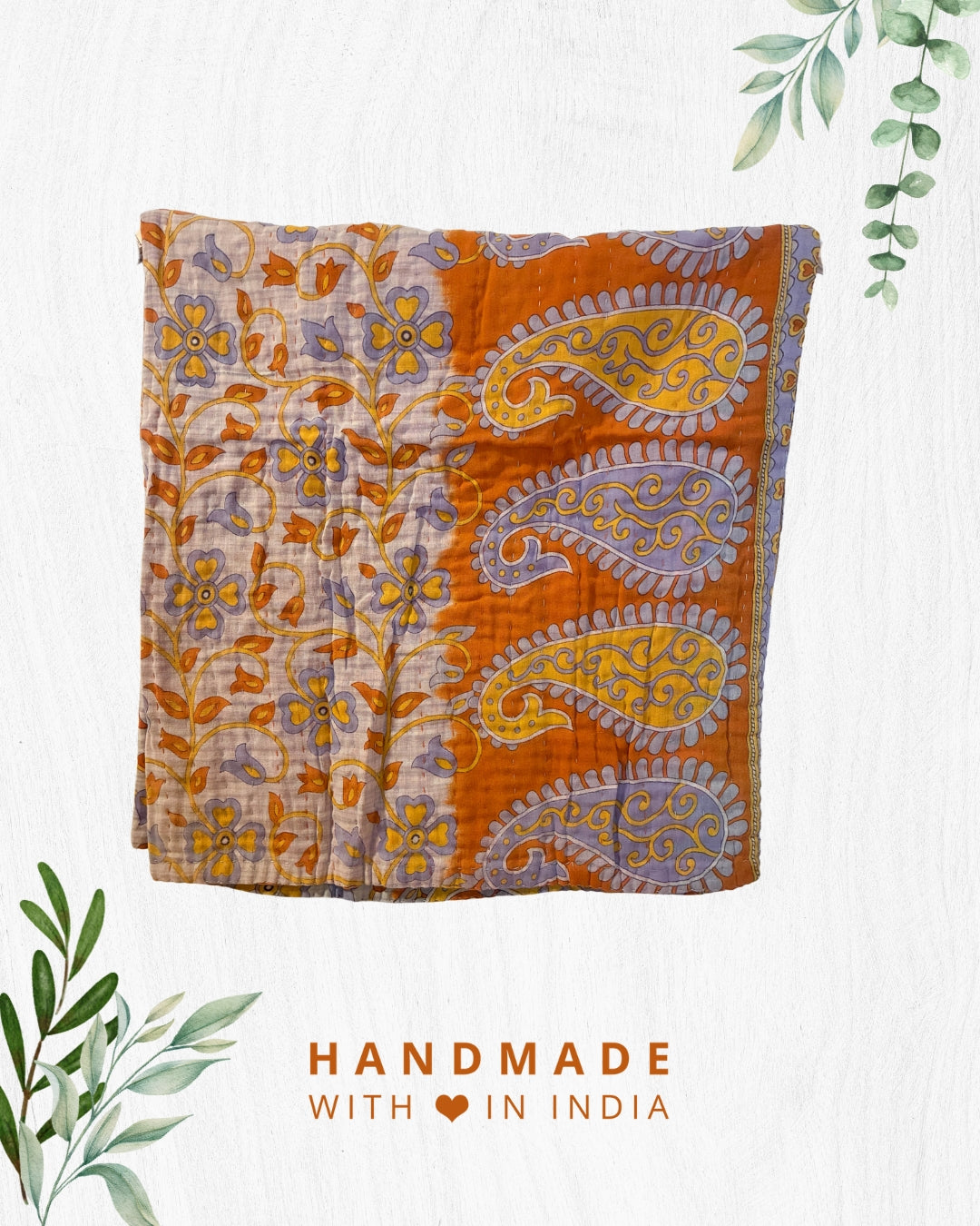 Kantha Mini Throw Blanket