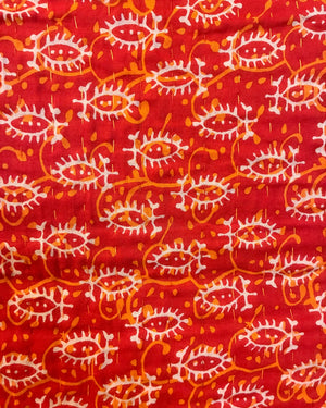 Kantha Mini Throw Blanket