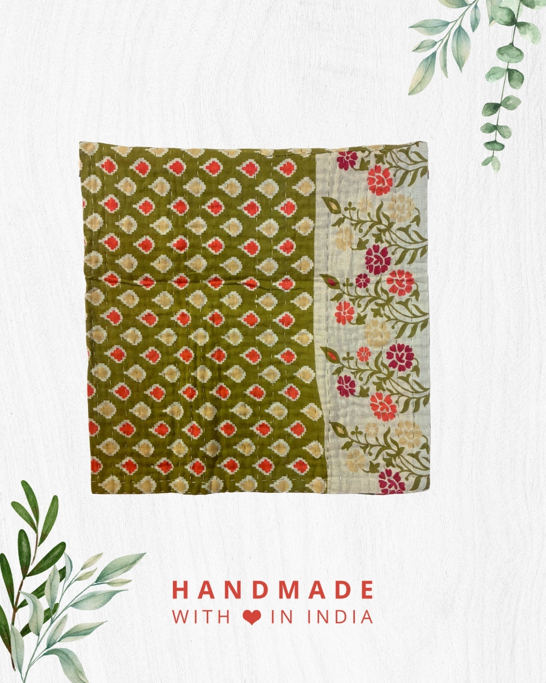 Kantha Mini Throw Blanket