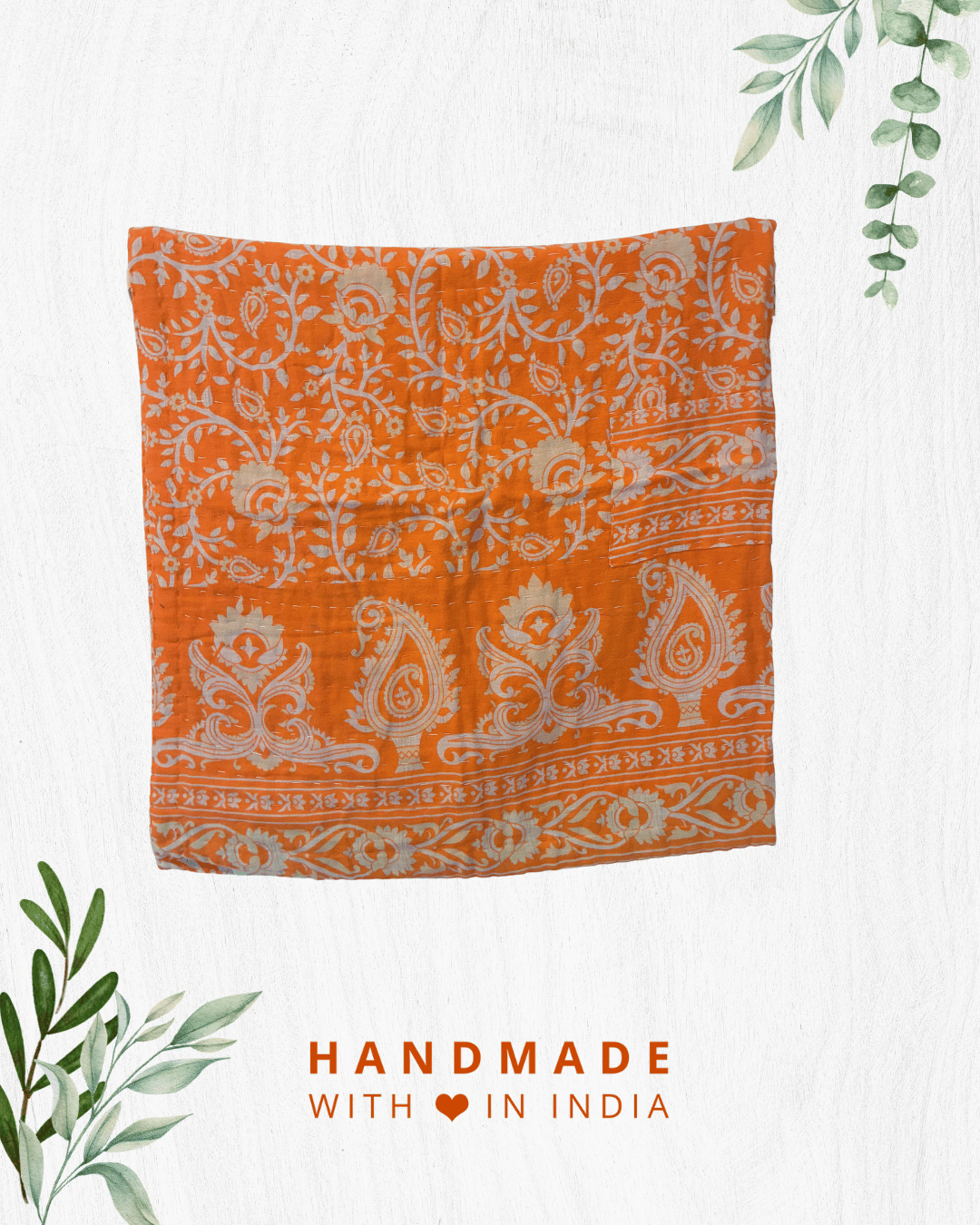 Kantha Mini Throw Blanket