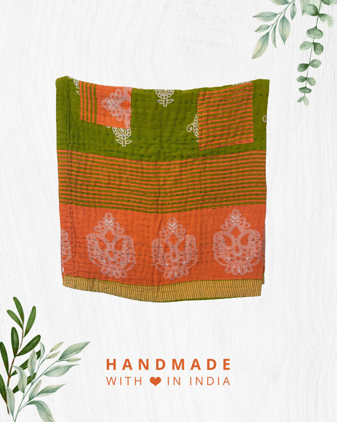 Kantha Mini Throw Blanket