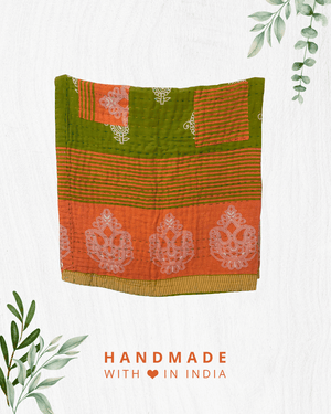 Kantha Mini Throw Blanket