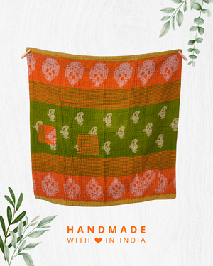 Kantha Mini Throw Blanket