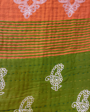 Kantha Mini Throw Blanket