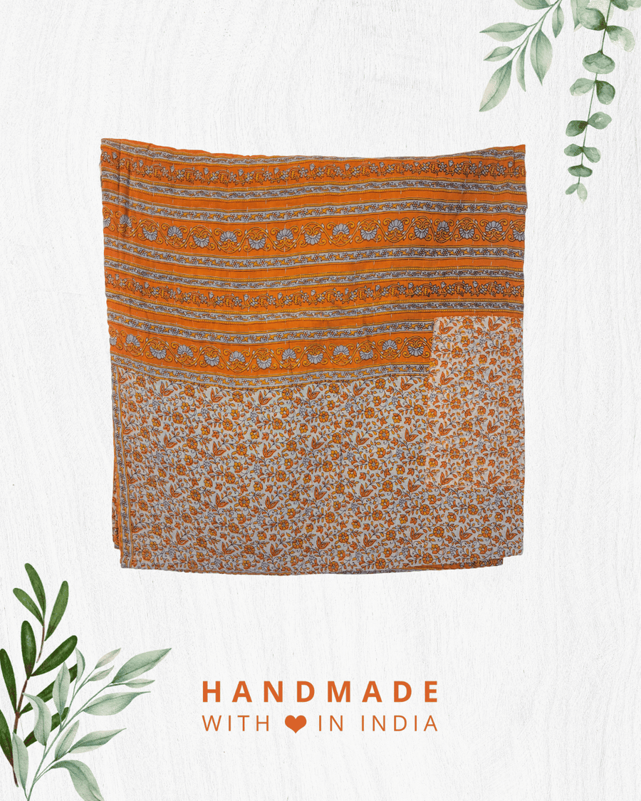 Kantha Mini Throw Blanket