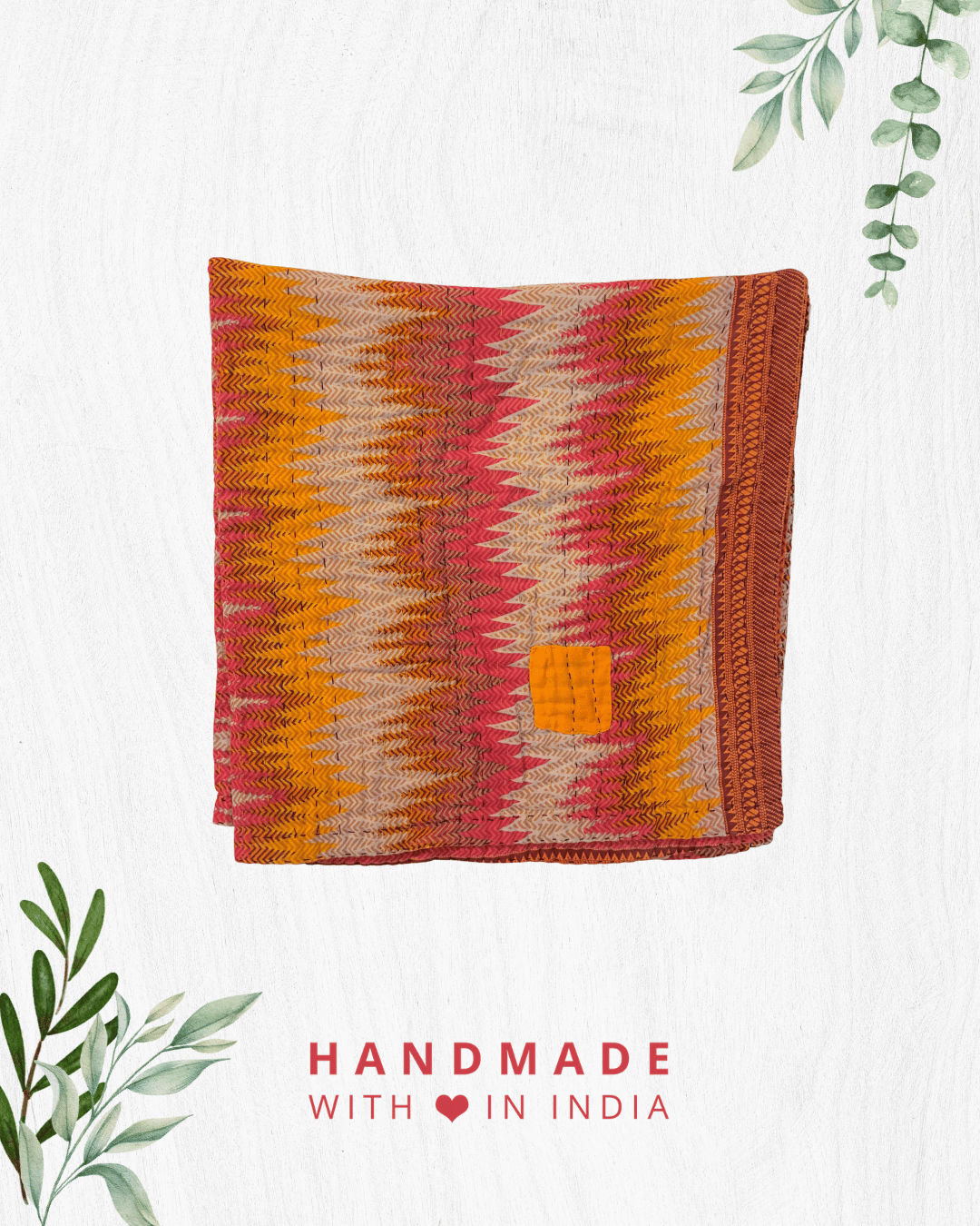 Kantha Mini Throw Blanket