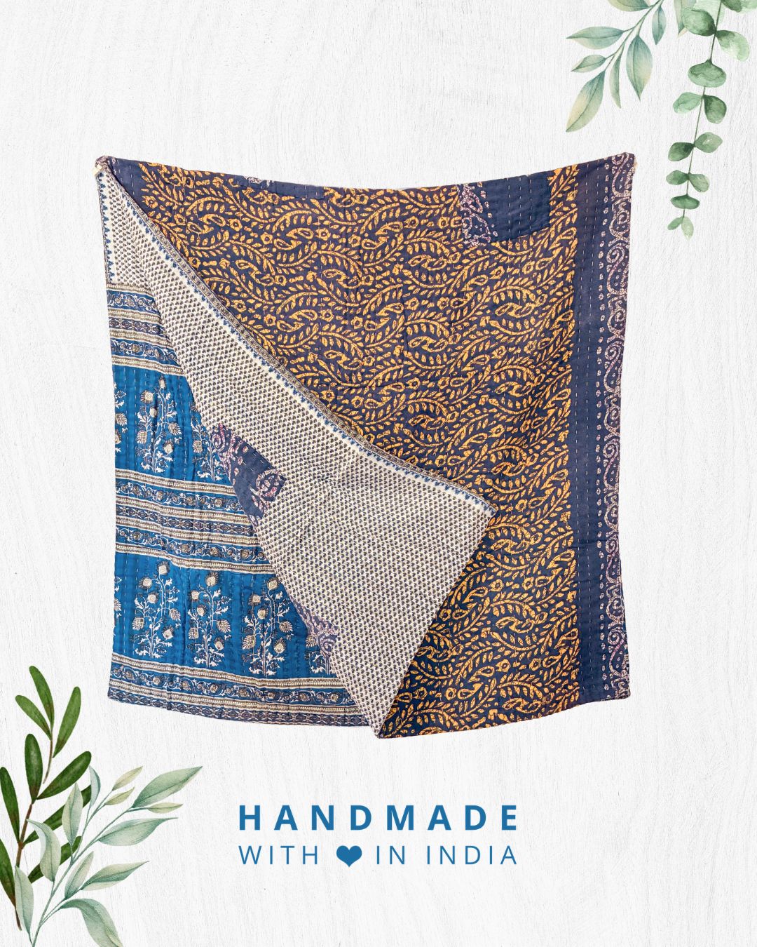 Kantha Throw Blanket