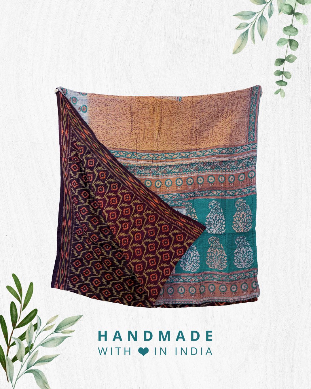 Kantha Throw Blanket