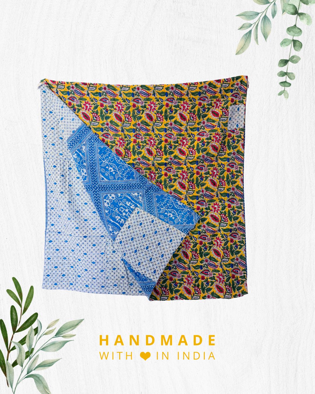 Kantha Throw Blanket