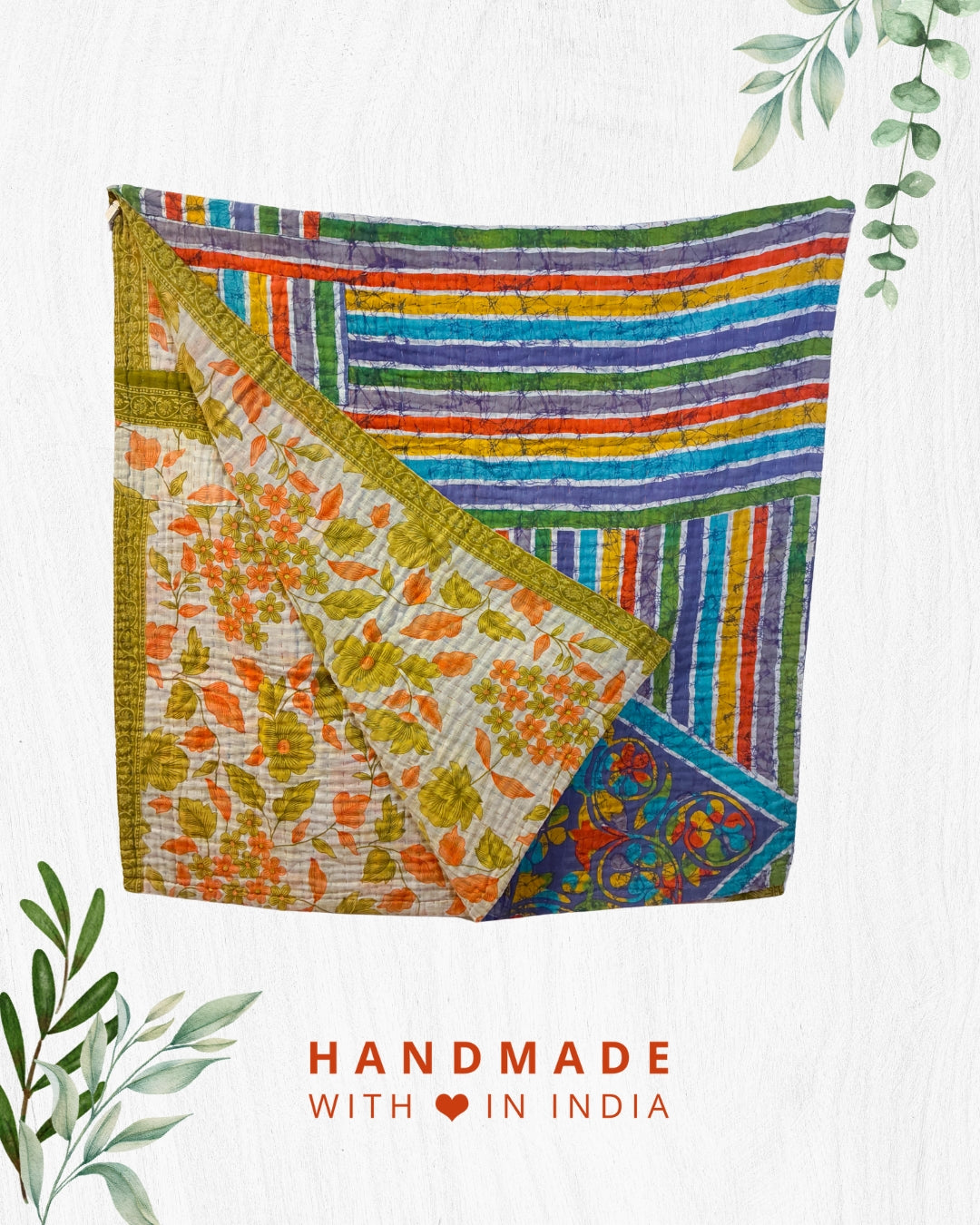 Kantha Throw Blanket
