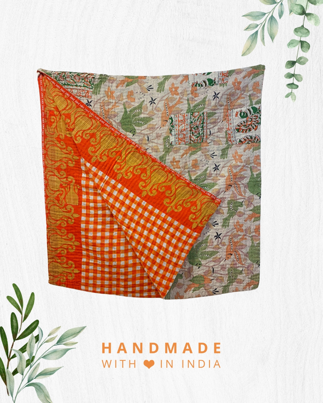 Kantha Throw Blanket