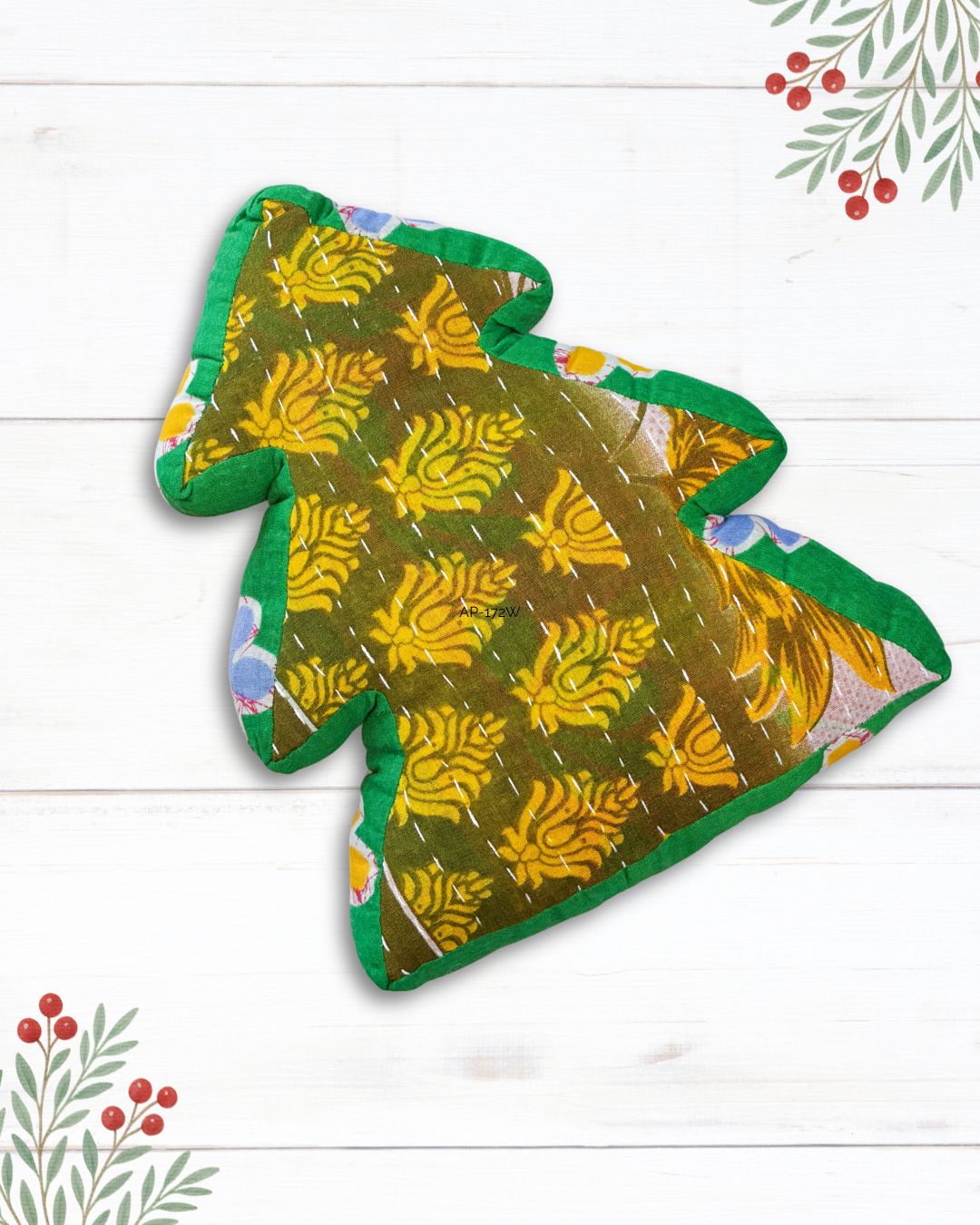 Kantha Pillow | Christmas Tree