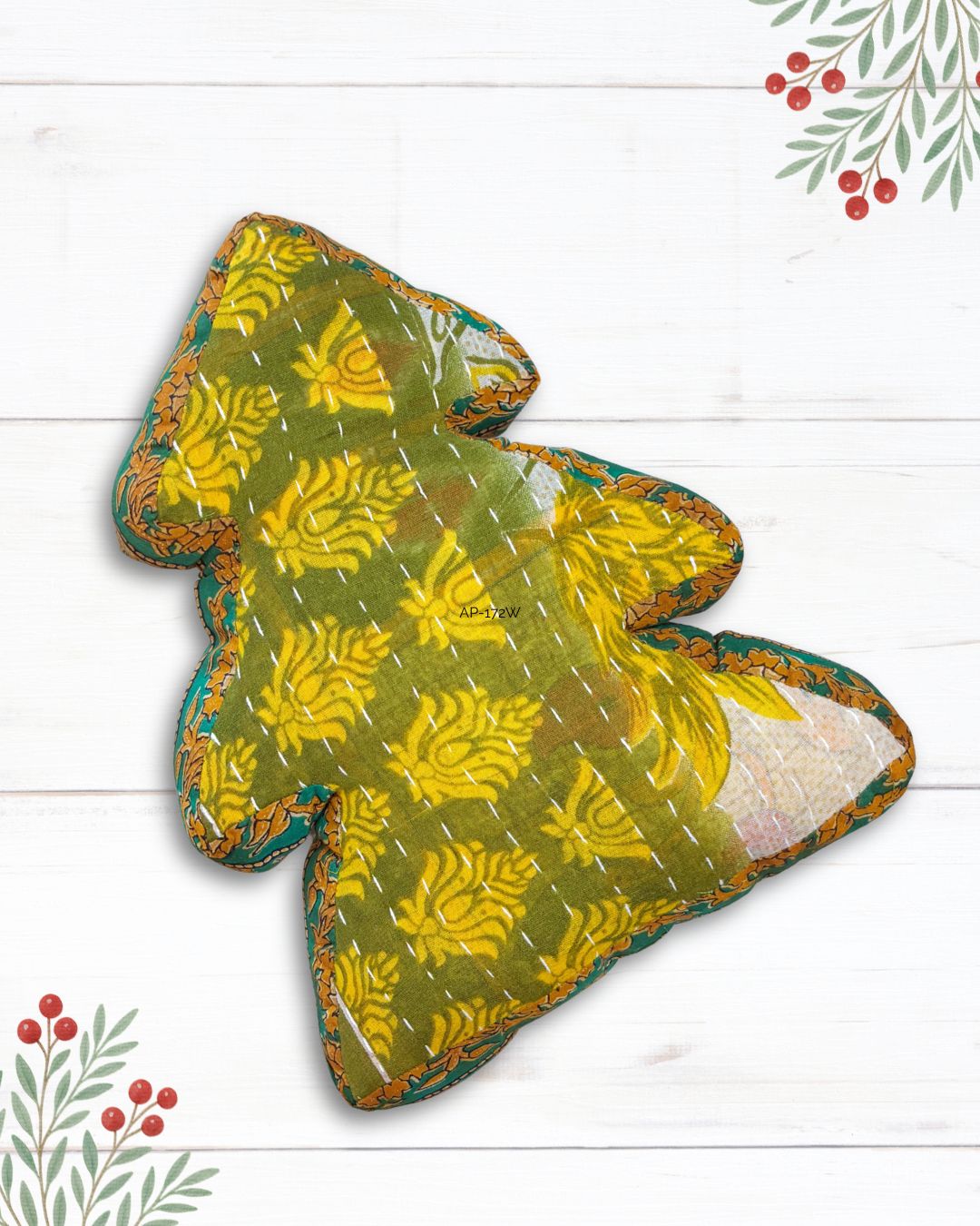 Kantha Pillow | Christmas Tree