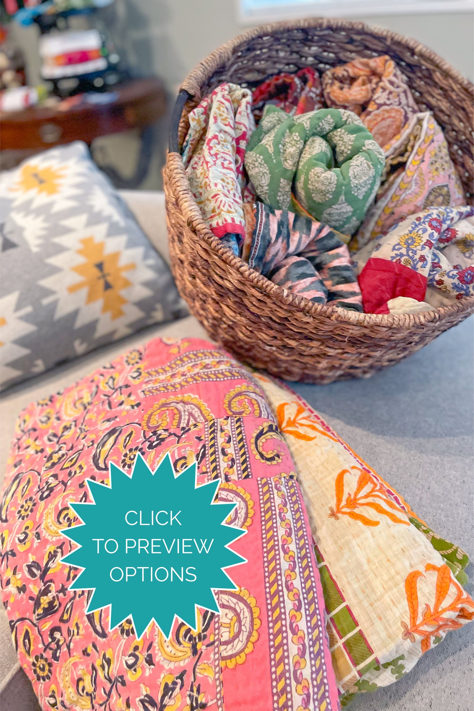 Kantha Throw Blanket | Assorted