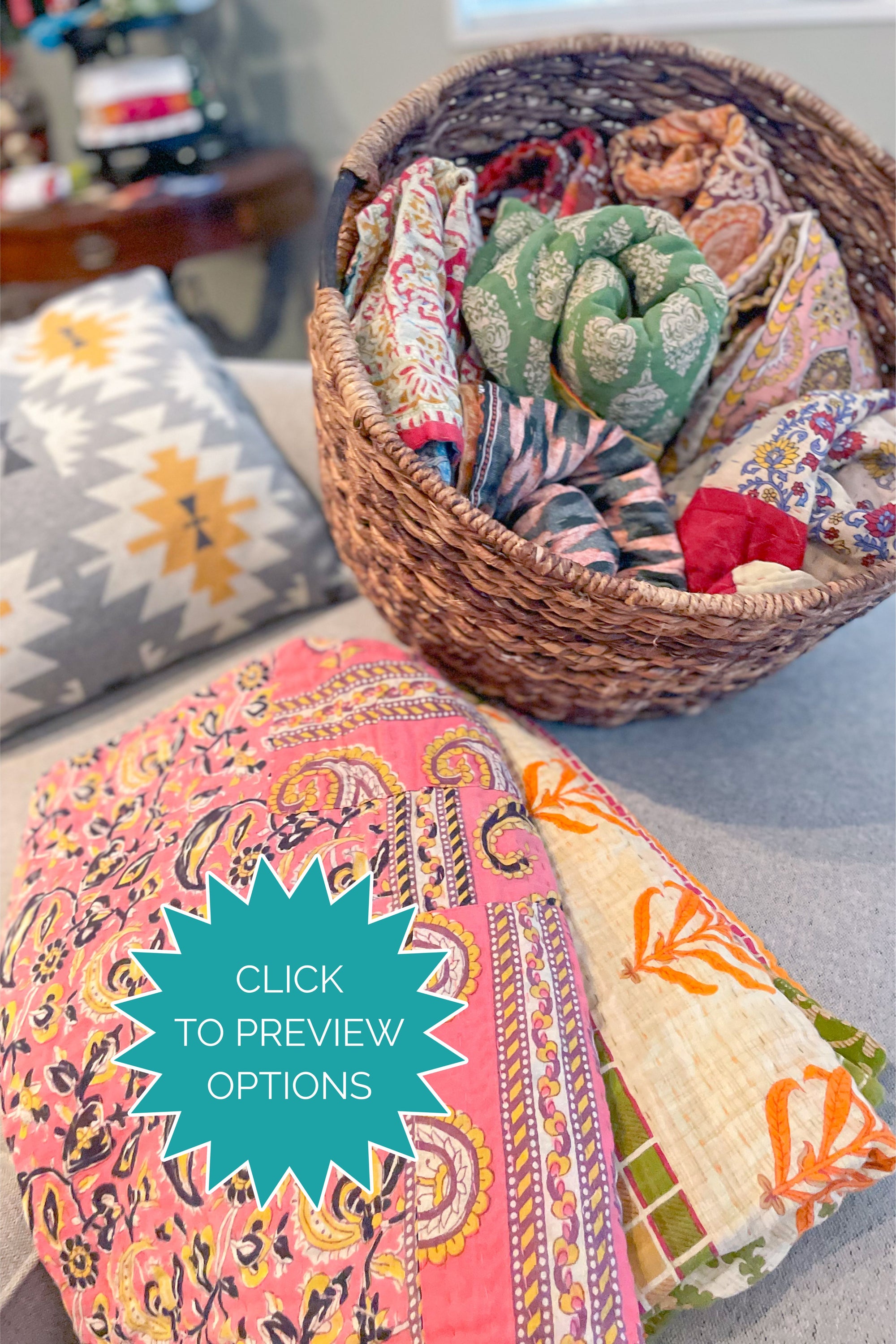 Kantha Throw Blanket | Assorted
