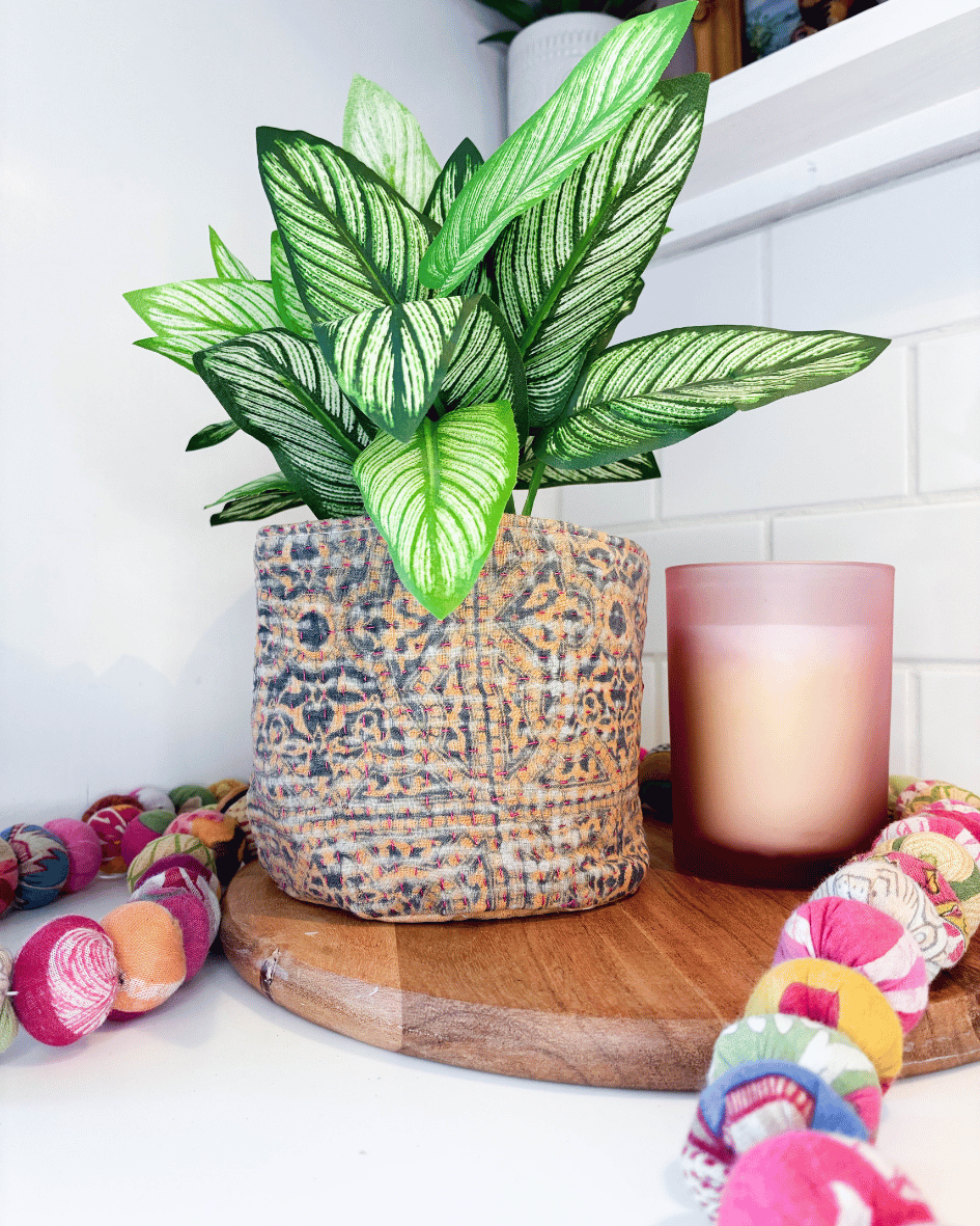 Vintage Kantha Basket | 5 in