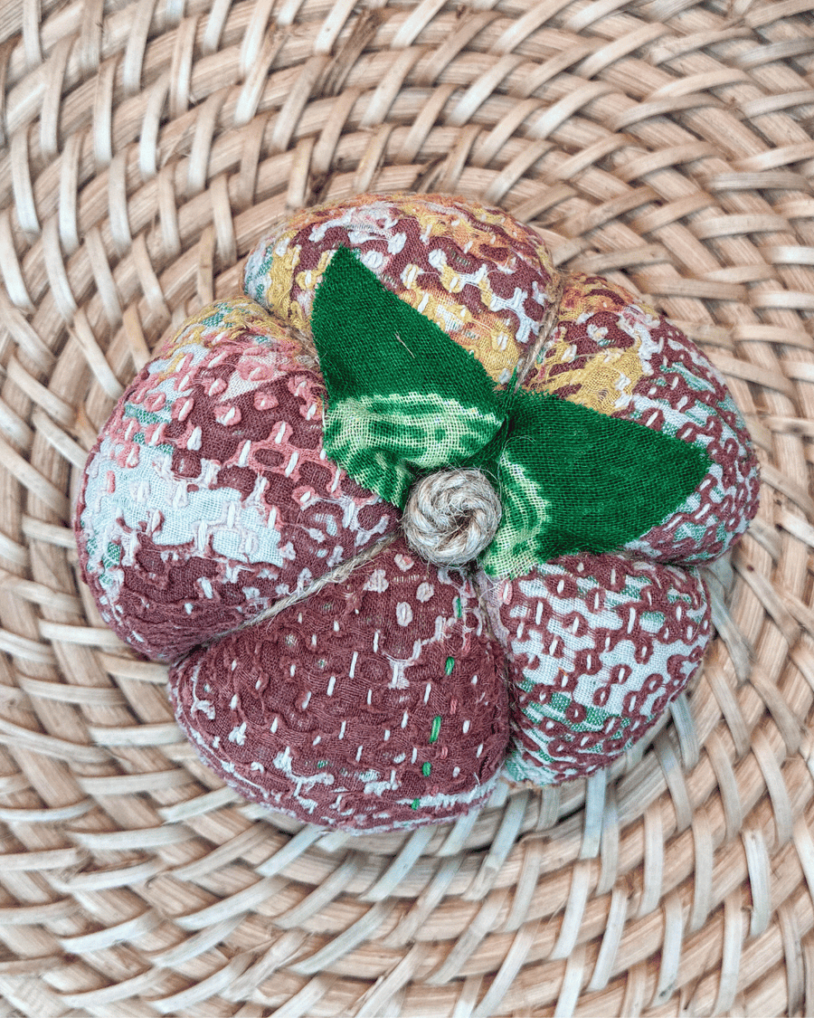 Vintage Kantha Pumpkin | Small