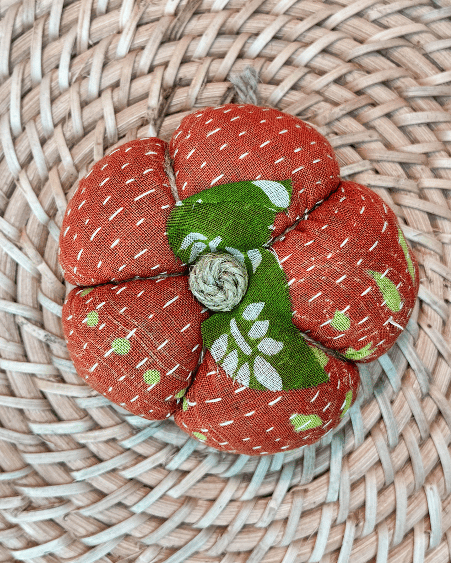 Vintage Kantha Pumpkin | Small