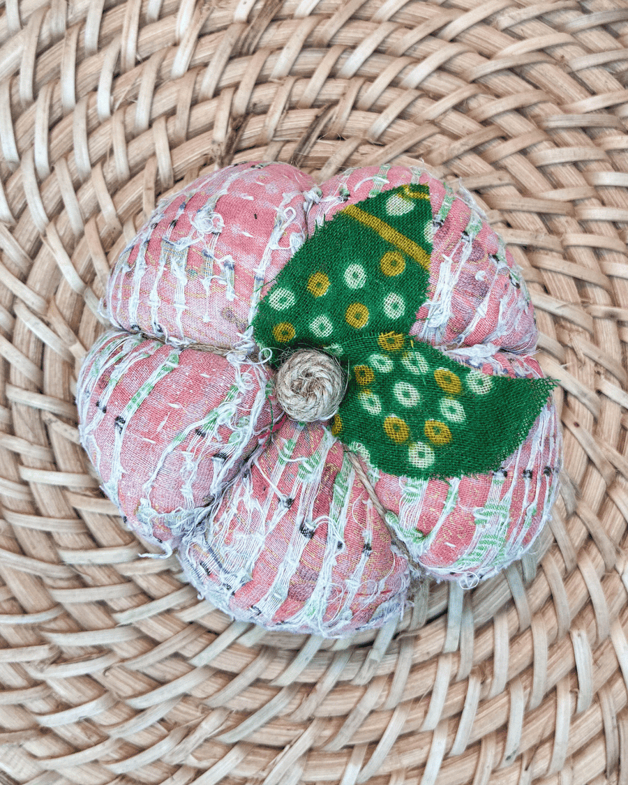 Vintage Kantha Pumpkin | Small