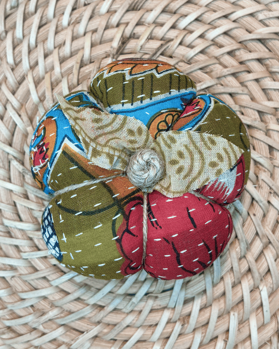 Vintage Kantha Pumpkin | Small