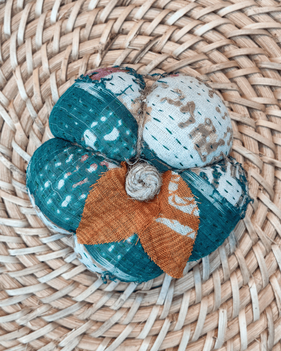 Vintage Kantha Pumpkin | Small