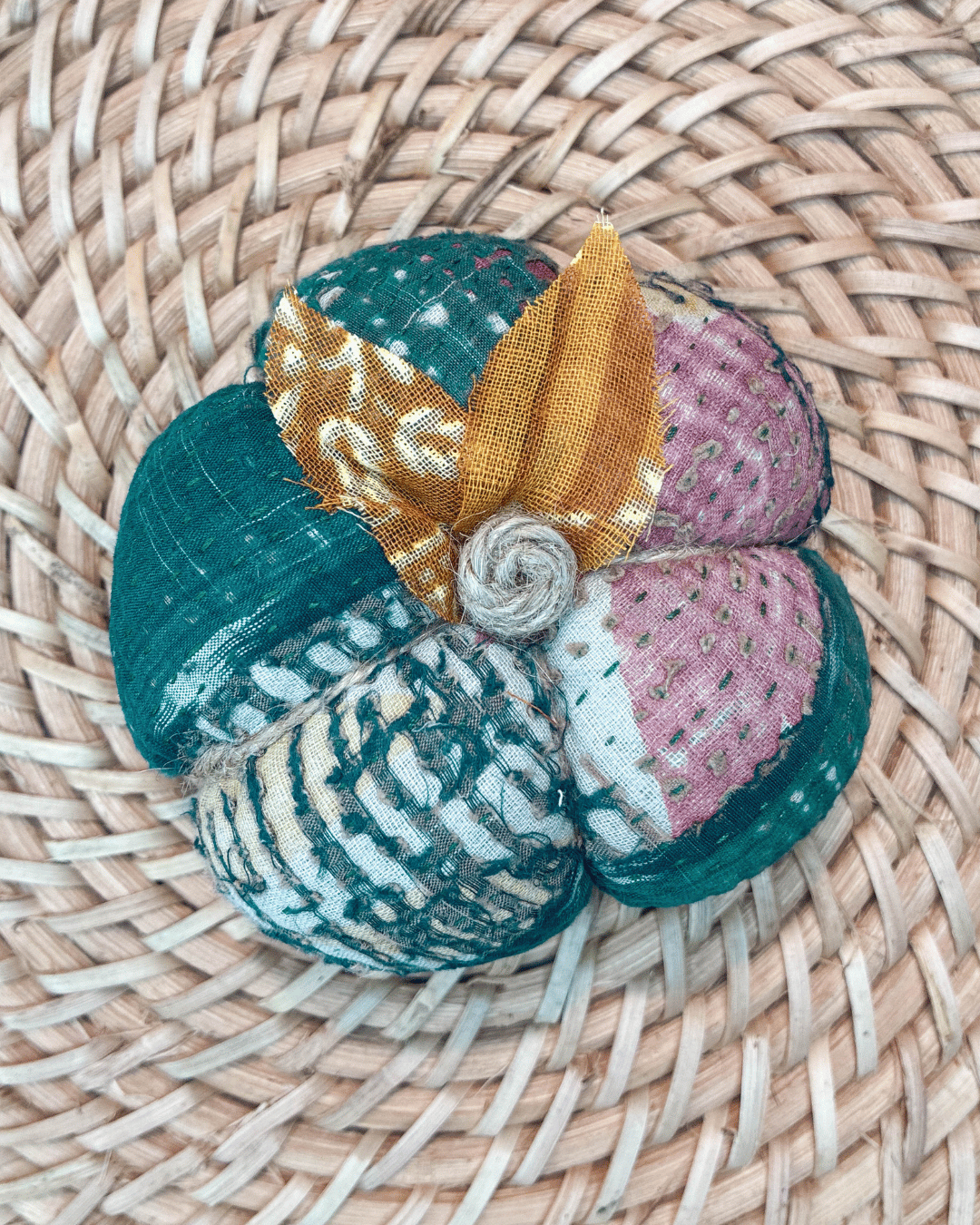 Vintage Kantha Pumpkin | Small