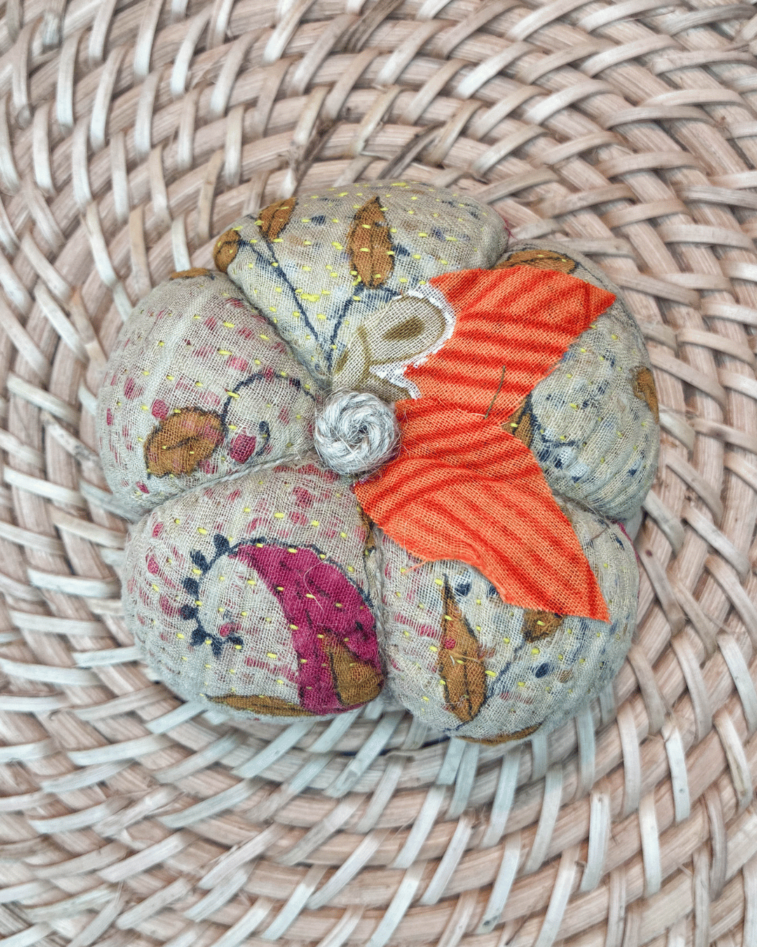 Vintage Kantha Pumpkin | Small