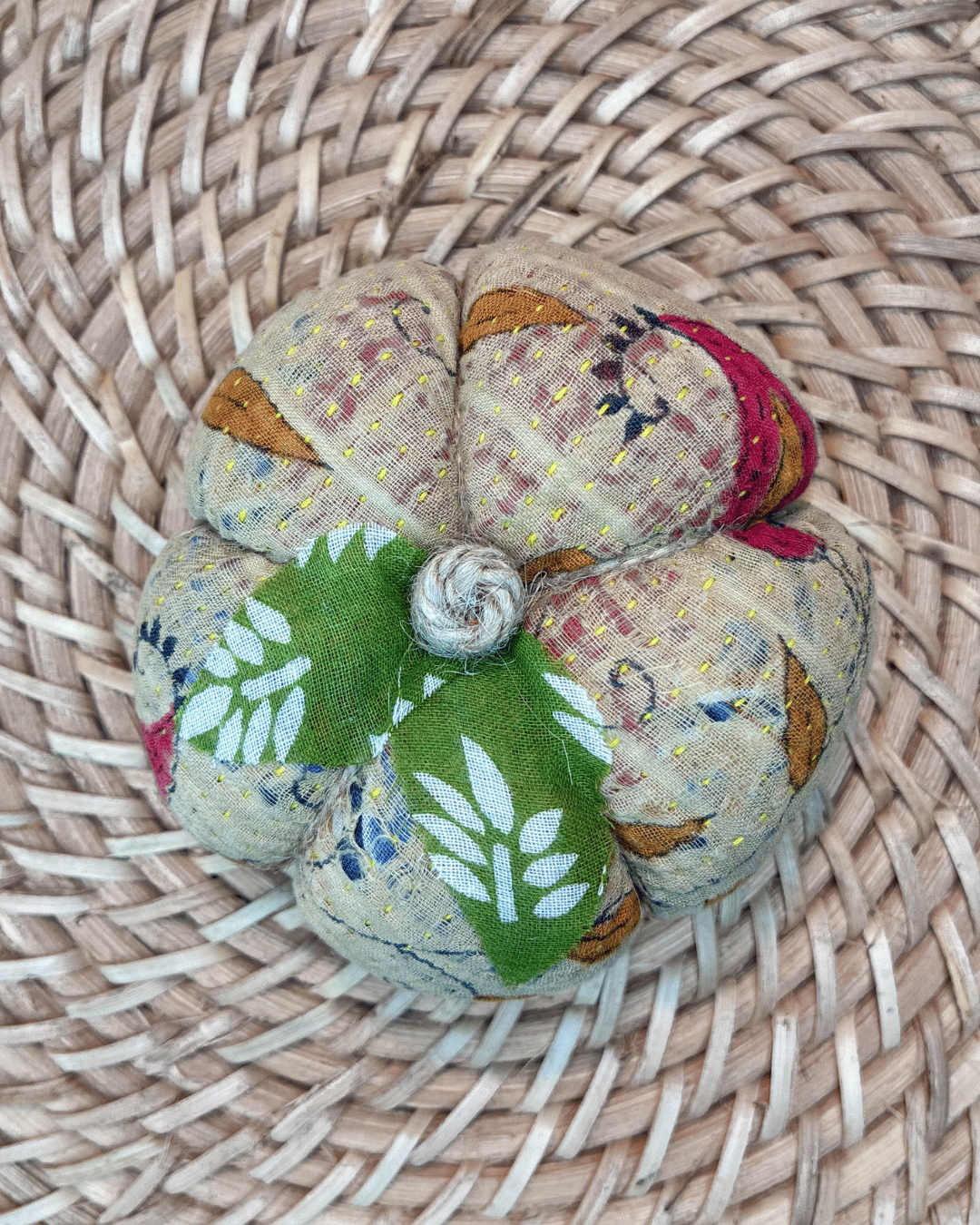 Vintage Kantha Pumpkin | Small