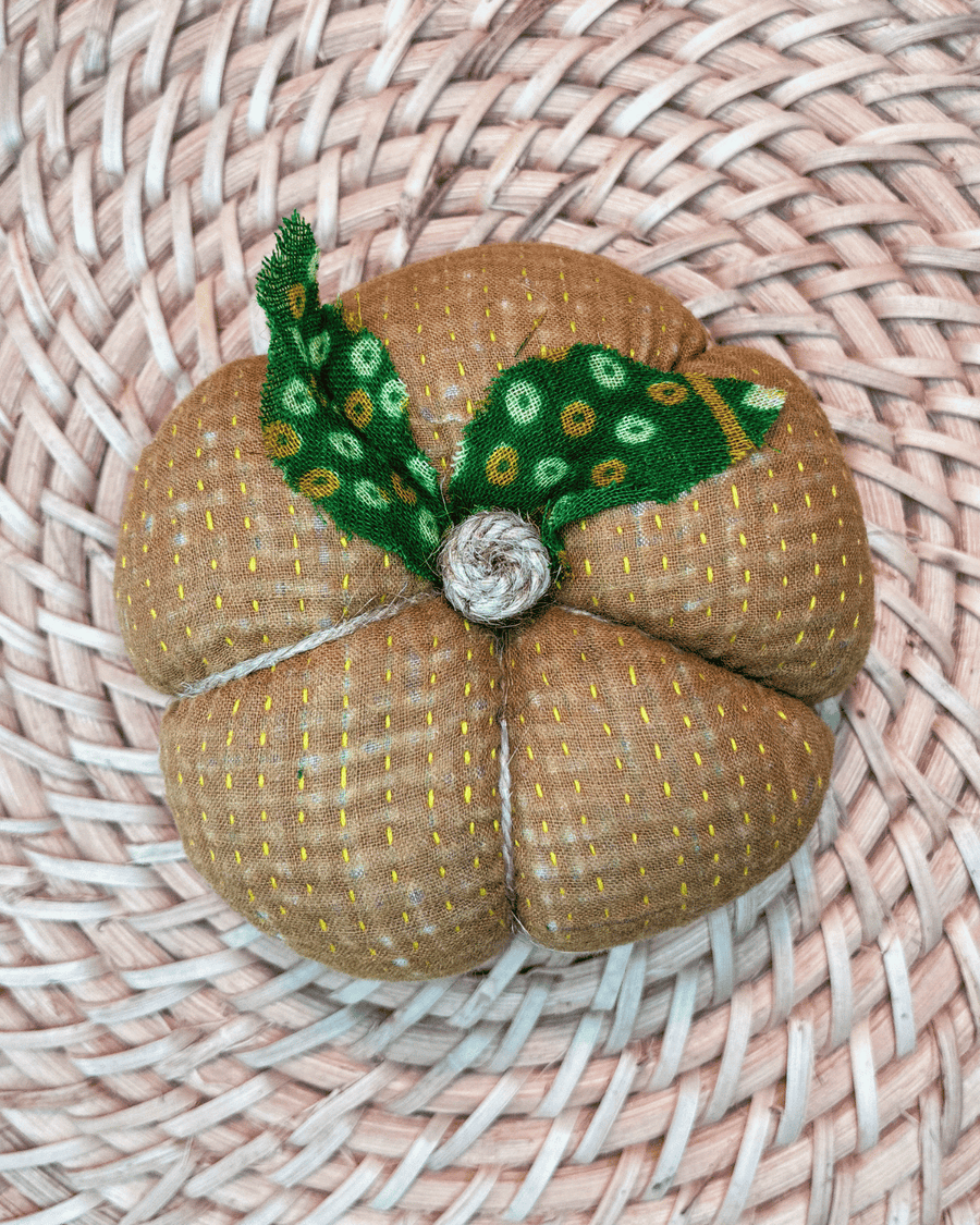 Vintage Kantha Pumpkin | Small