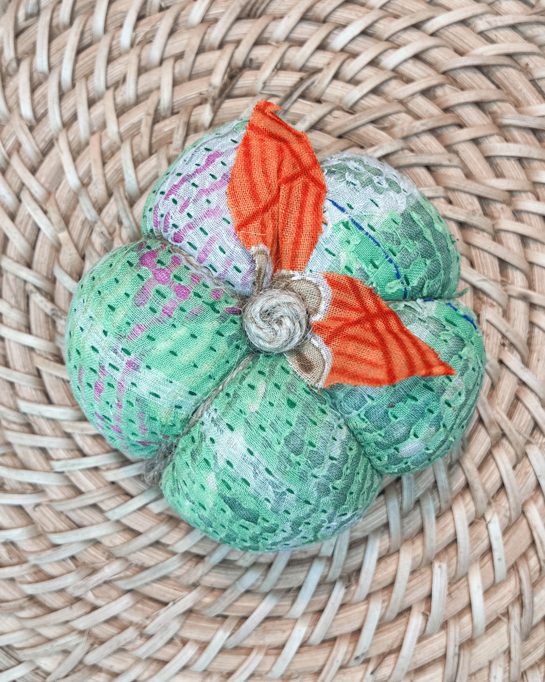 Vintage Kantha Pumpkin | Small