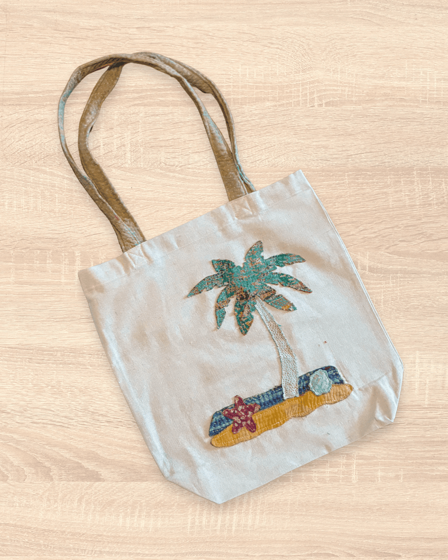 Vintage Kantha Tote | Beach