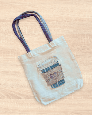 Vintage Kantha Tote | Coffee Cup