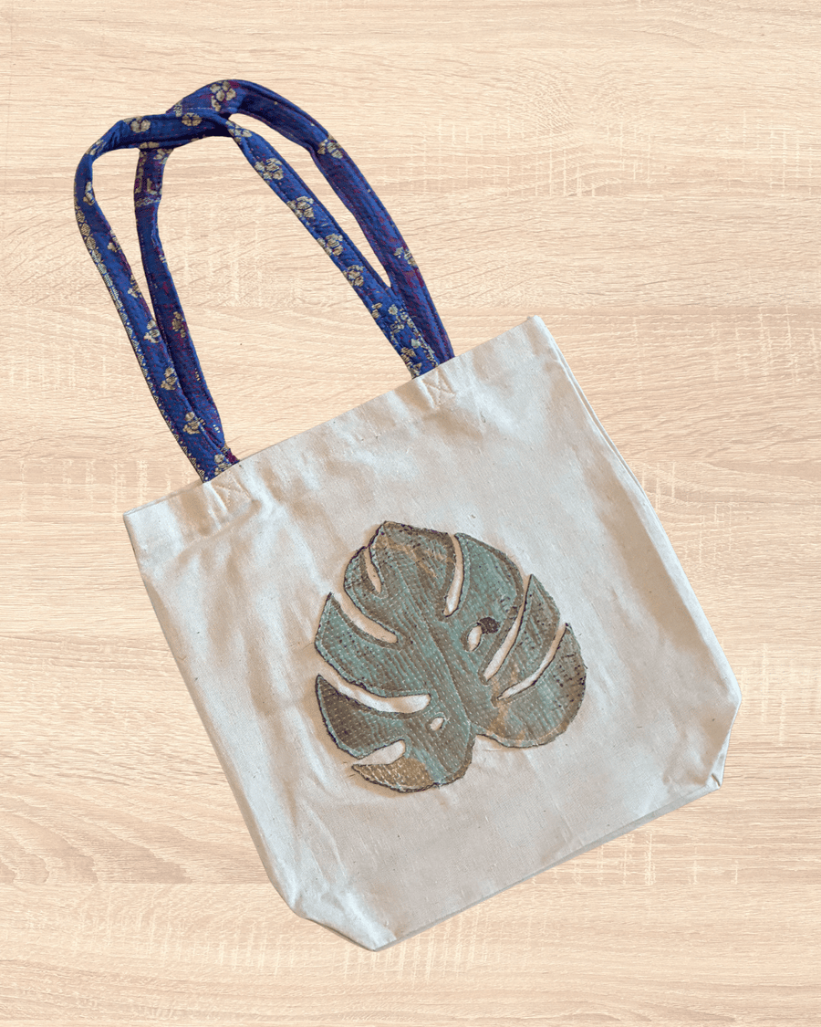 Vintage Kantha Tote | Monstera