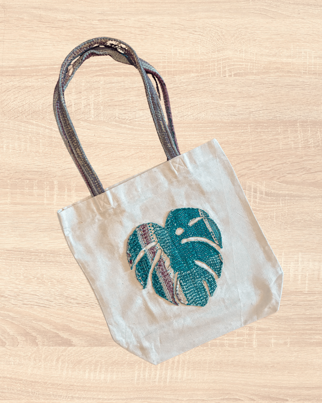 Vintage Kantha Tote | Monstera