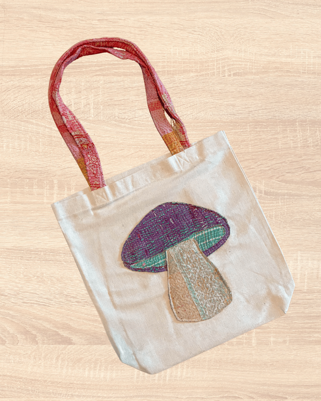 Vintage Kantha Tote | Mushroom