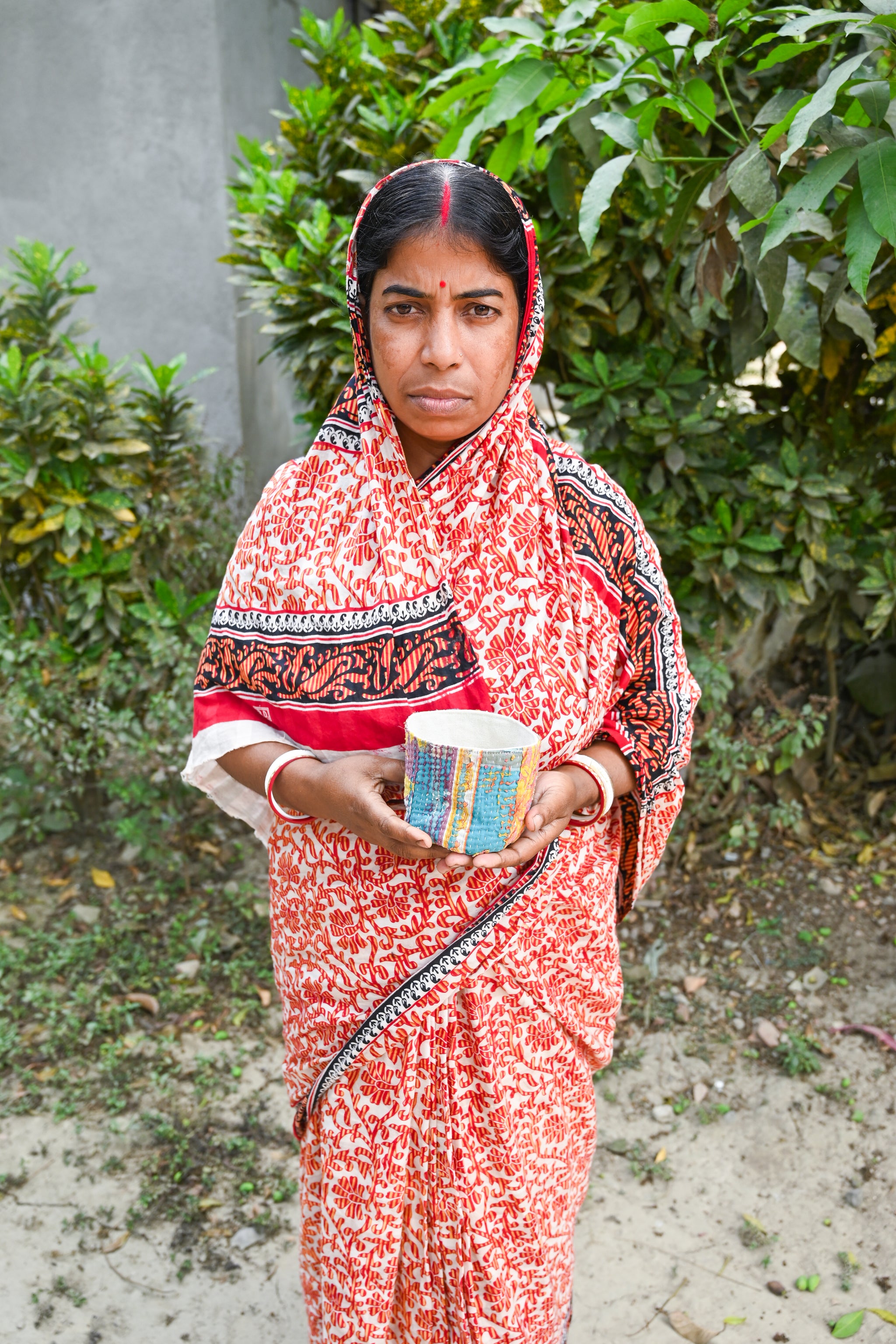 Handmade eco friendly recycled Vintage Kantha Baskets great for home decor and storage. 