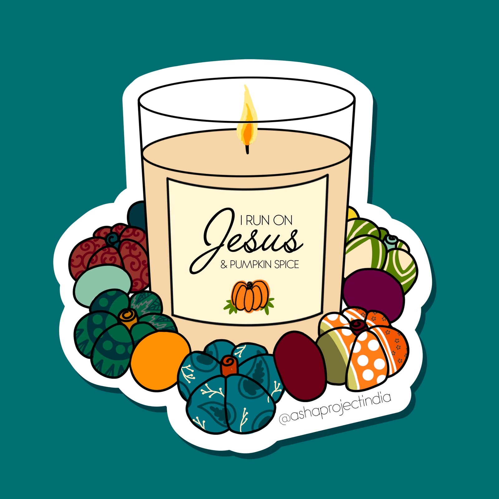 Mini Saree Pumpkin Wreath | Vinyl Sticker