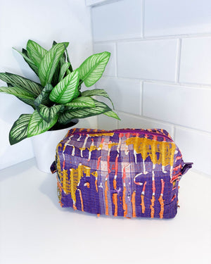 Vintage Kantha Zipper Box Pouch